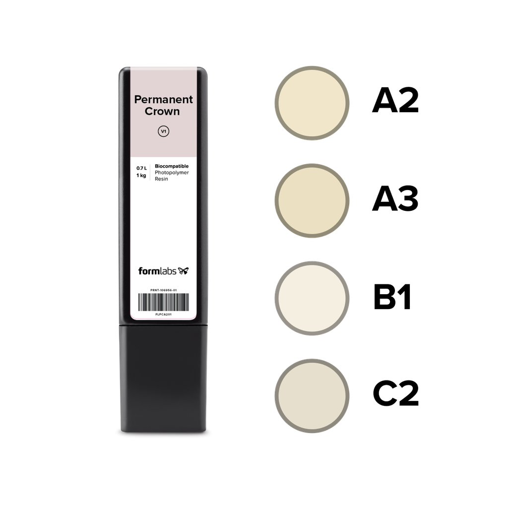 Formlabs vloeistof Dental Permanent Crown Resin Cartridge C2